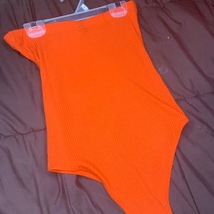 Bright orange bodysuit
